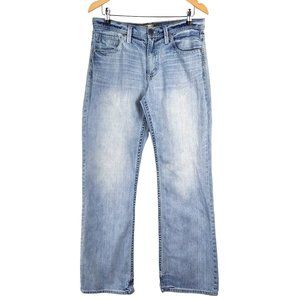 BKE Tyler Straight Jeans Size 32L Blue Embroidered Mid Rise Denim Medium Wash